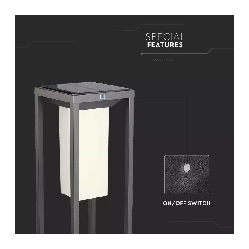 LED aurinkokennovalo anturilla SAMSUNG CHIP LED/2W/3,7V IP65 2600 mAh