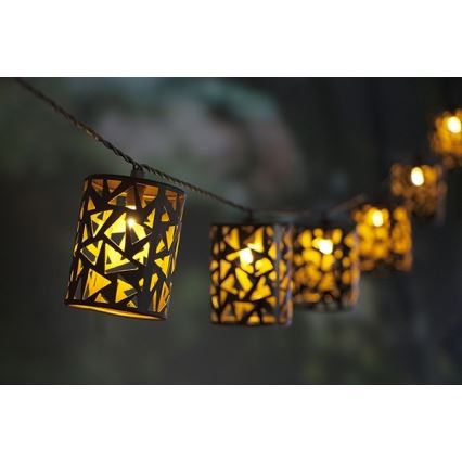 LED aurinkoketju 10xE12/3,65m 600 mAh IP44 lämmin valkoinen