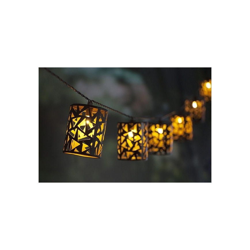 LED aurinkoketju 10xE12/3,65m 600 mAh IP44 lämmin valkoinen