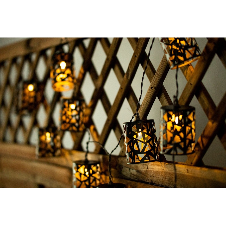 LED aurinkoketju 10xE12/3,65m 600 mAh IP44 lämmin valkoinen