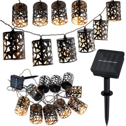 LED aurinkoketju 10xE12/3,65m 600 mAh IP44 lämmin valkoinen