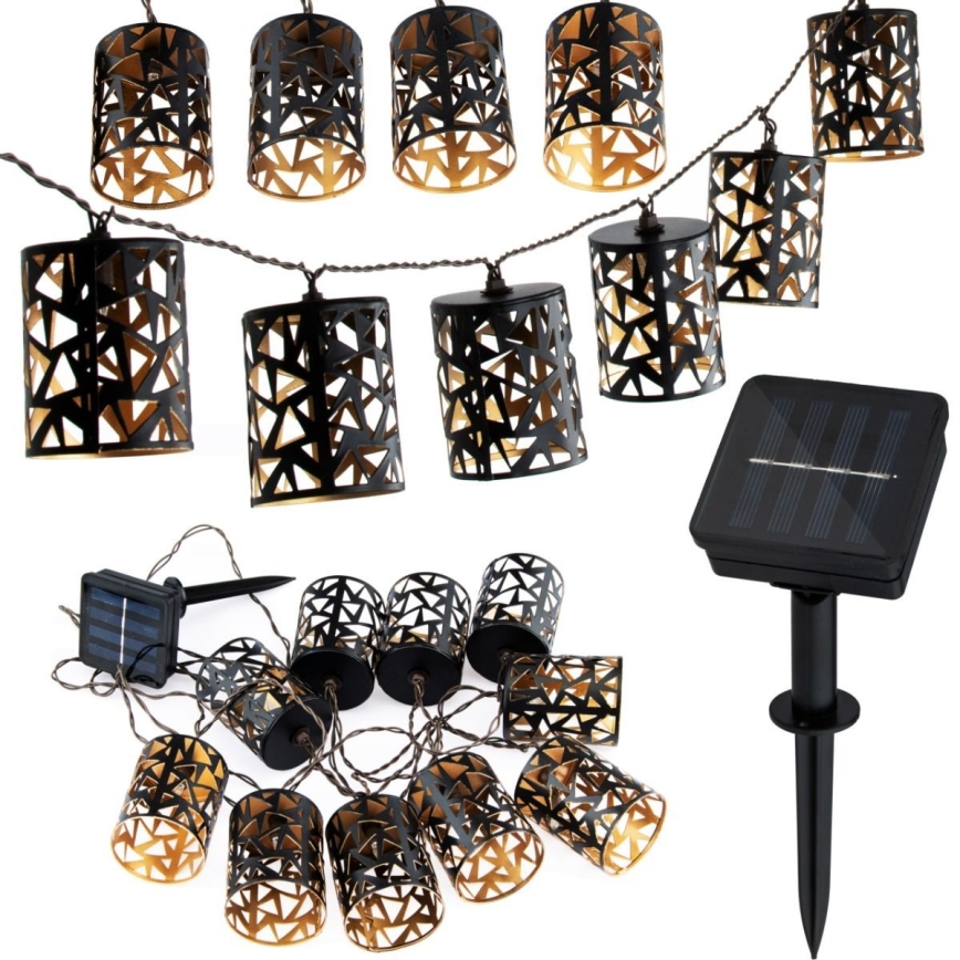 LED aurinkoketju 10xE12/3,65m 600 mAh IP44 lämmin valkoinen