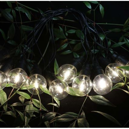 LED-aurinkoketju 10xLED/0,5/4,5V 12 m 3000K IP44 1200 mAh + kauko-ohjaus