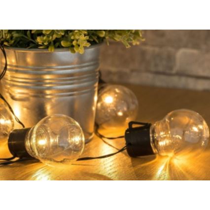 LED aurinkoketju 10xLED/1,2V 2m 300 mAh IP44 lämmin valkoinen