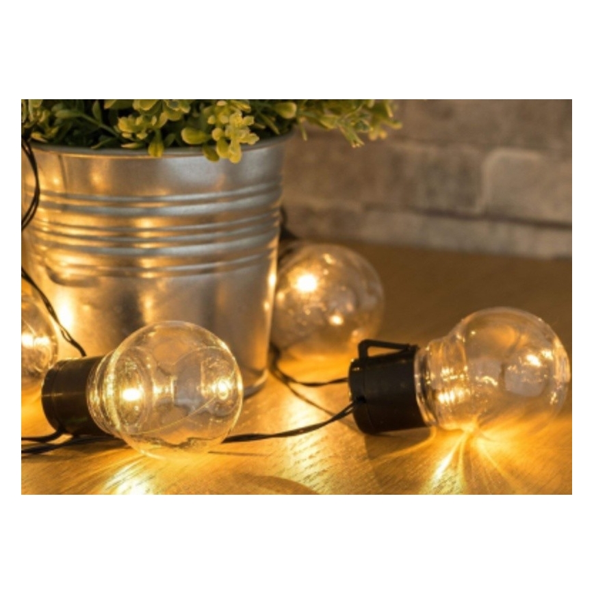 LED aurinkoketju 10xLED/1,2V 2m 300 mAh IP44 lämmin valkoinen