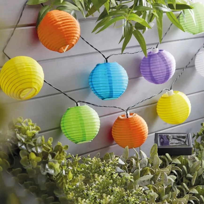 LED aurinkoketju 10xLED/1,2V 3,7m 300mAh IP44 monivärinen