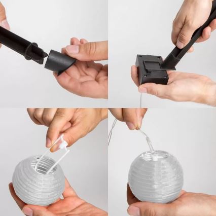 LED aurinkoketju 10xLED/1,2V 300mAh 3,7m IP44 kylmän valkoinen