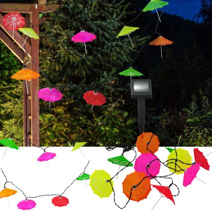 LED aurinkoketju 10xLED/1,2V 300 mAh 3,8 m IP44 sateenvarjot