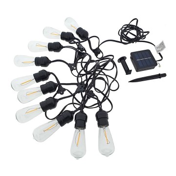 LED aurinkoketju 10xLED/1,2V 600 mAh 5,94m IP44 lämmin valkoinen