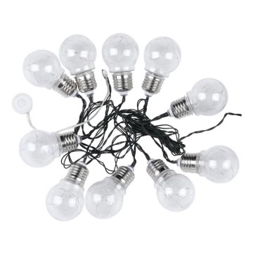 LED aurinkoketju 10xLED/1W/1,2V 1xAA 2 m IP44 3000K 300 mAh