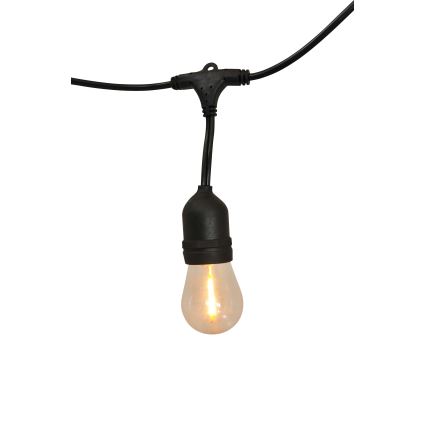 LED himmennettävä aurinkokäyttöinen ulkoketju PARTY 10xE27/3,7V 1800 mAh 10 m IP44 + kaukosäädin