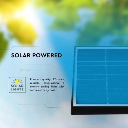 LED aurinkokennovalo SPIKE LED/2W/5,5V IP65 6400K 1200 mAh