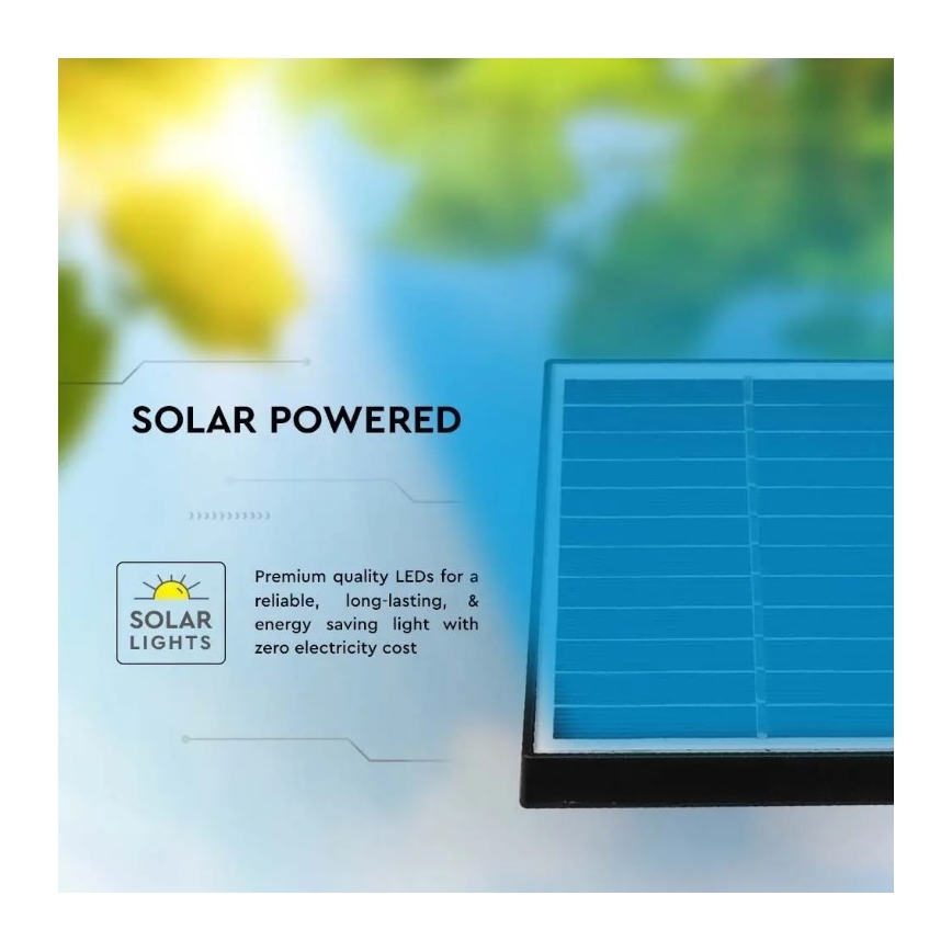 LED aurinkokennovalo SPIKE LED/2W/5,5V IP65 6400K 1200 mAh