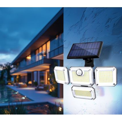 LED-aurinkovalaisin anturilla GLOW LED/2,5W/3,7V 6500K IP44 2400 mAh + kaukosäädin