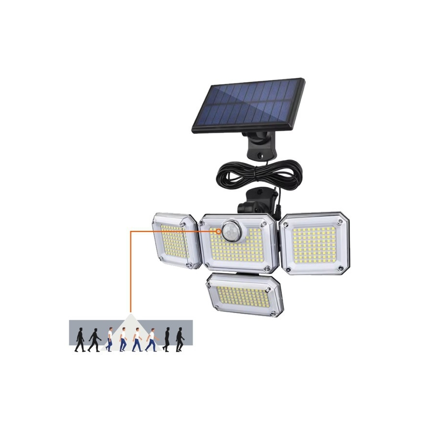 LED-aurinkovalaisin anturilla GLOW LED/2,5W/3,7V 6500K IP44 2400 mAh + kaukosäädin