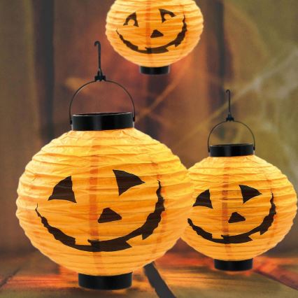 LED Aurinkokennovalaisin HALLOWEEN LED/150 mAh IP44 kurpitsa