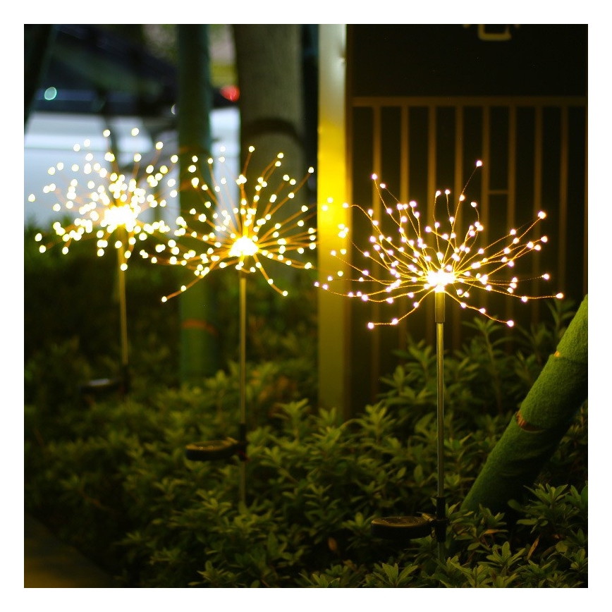 LED aurinkokäyttöinen koristevalaisin 140xLED/1,2V 3000K 84 cm 600 mAh IP44