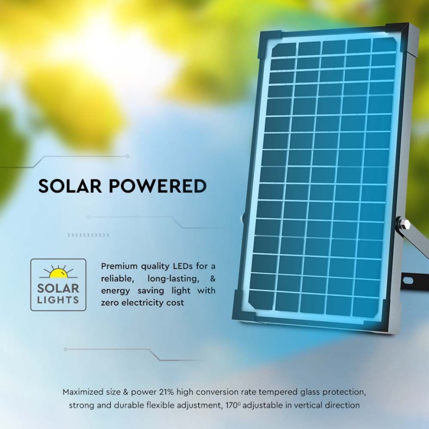 LED aurinkokennovalo anturilla LED/30W/6,4V 4000K 6000 mAh + kaukosäädin