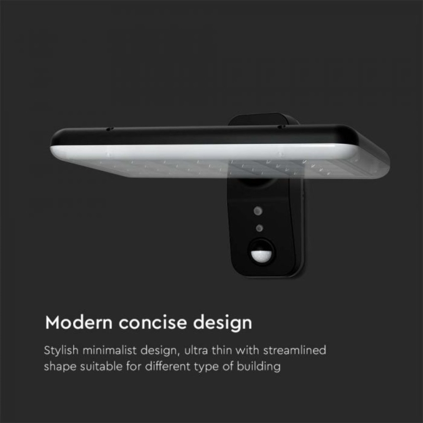 LED aurinkokäyttöinen seinävalaisin sensorilla LED/15W/3,2V 4000K/6000K IP65 6000 mAh musta