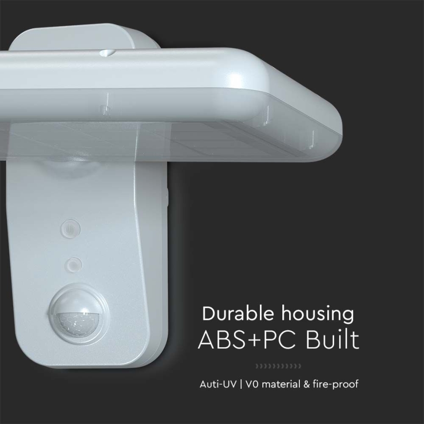 LED aurinkokäyttöinen seinävalaisin sensorilla LED/15W/3,2V 4000K/6000K IP65 6000 mAh valkoinen