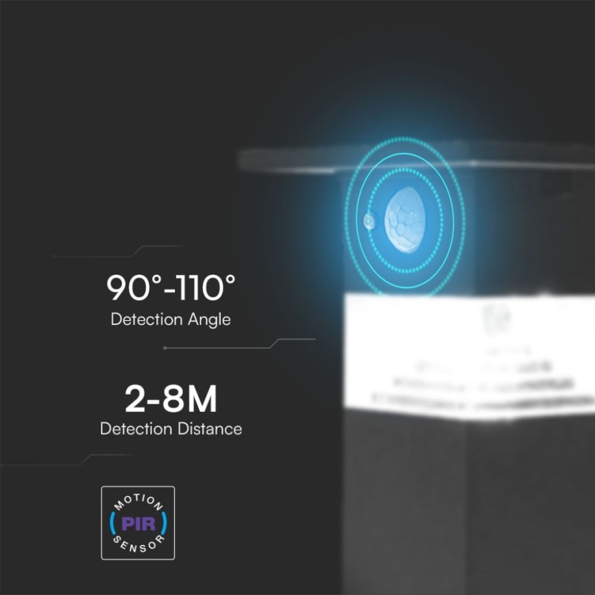 LED aurinkokennoseinävalaisin anturilla LED/2,5W/3,7V IP54 3000K 2200 mAh