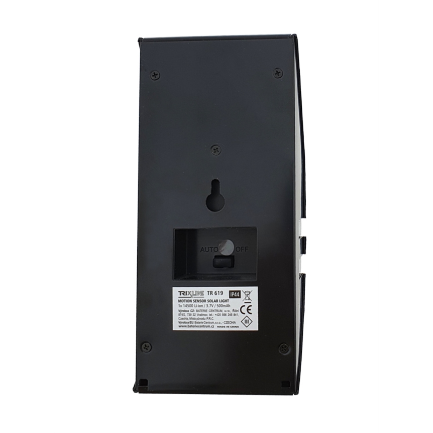 LED aurinkokennoseinävalaisin anturilla LED/3,7V 500 mAh IP44 musta