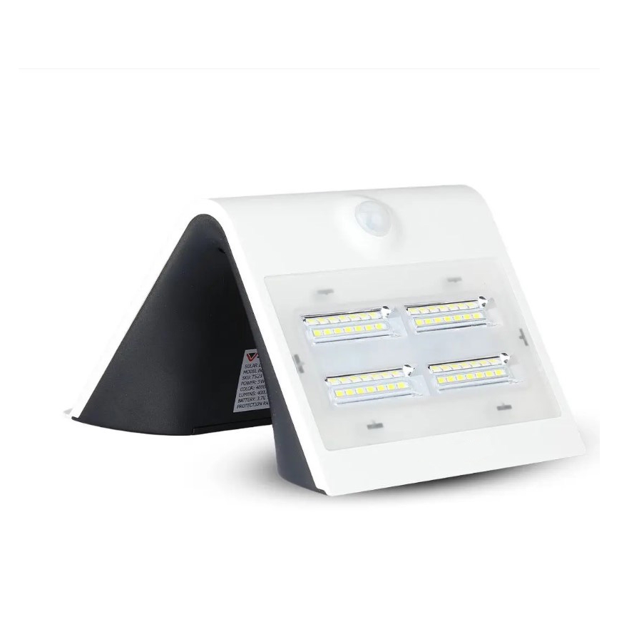 LED aurinkokäyttöinen seinävalaisin sensorilla LED/3W/3,7V 3000/4000K IP65 2000 mAh valkoinen
