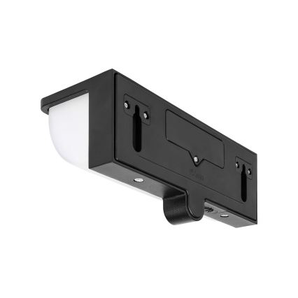 LED aurinkokennolla varustettu seinävalaisin liiketunnistimella ja hämäräkytkimellä LED/3W/3,7V IP54 1500 mAh musta