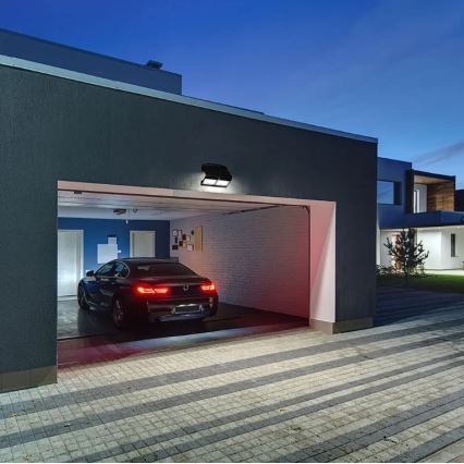 LED aurinkokäyttöinen seinävalaisin sensorilla LED/7W/3,7V 4000K IP65 4000 mAh musta