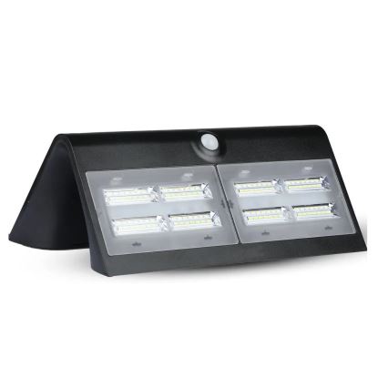 LED aurinkokäyttöinen seinävalaisin sensorilla LED/7W/3,7V 4000K IP65 4000 mAh musta