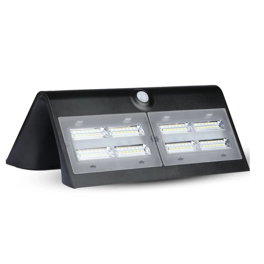 LED aurinkokäyttöinen seinävalaisin sensorilla LED/7W/3,7V 4000K IP65 4000 mAh musta