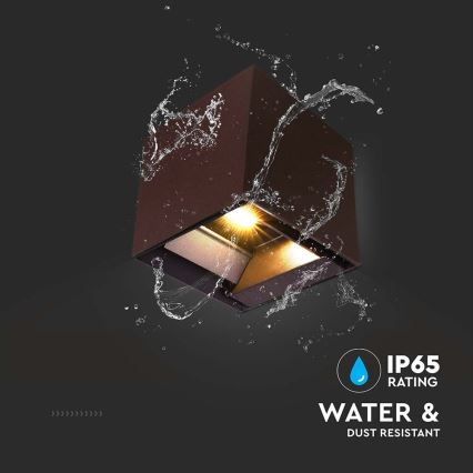 LED aurinkokennoseinävalaisin sensorilla LED/9W/3,7V 3000/4000/5000K 2600 mAh IP65 ruskea