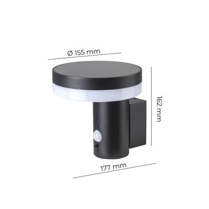 LED aurinkokennoseinävalaisin anturilla SOLARIS3 LED/5,5W/3,7V 4000K IP44 2600 mAh