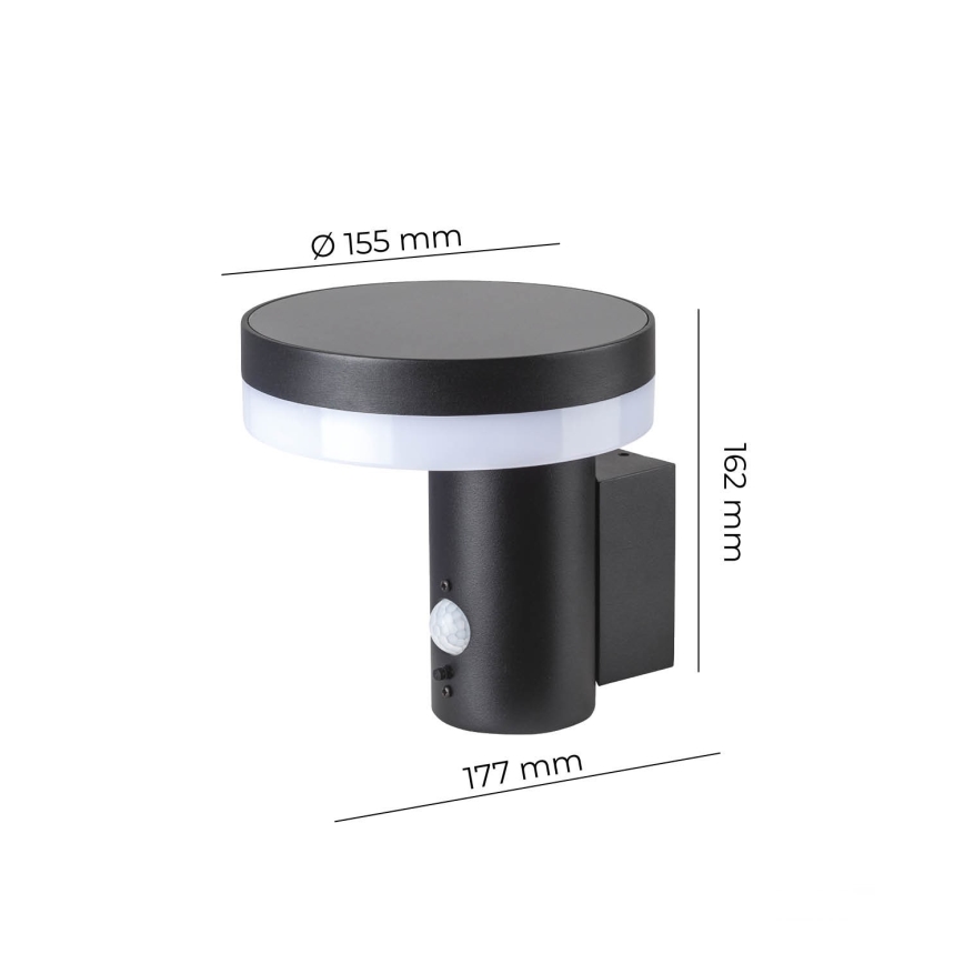 LED aurinkokennoseinävalaisin anturilla SOLARIS3 LED/5,5W/3,7V 4000K IP44 2600 mAh