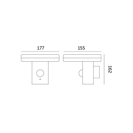 LED aurinkokennoseinävalaisin anturilla SOLARIS3 LED/5,5W/3,7V 4000K IP44 2600 mAh