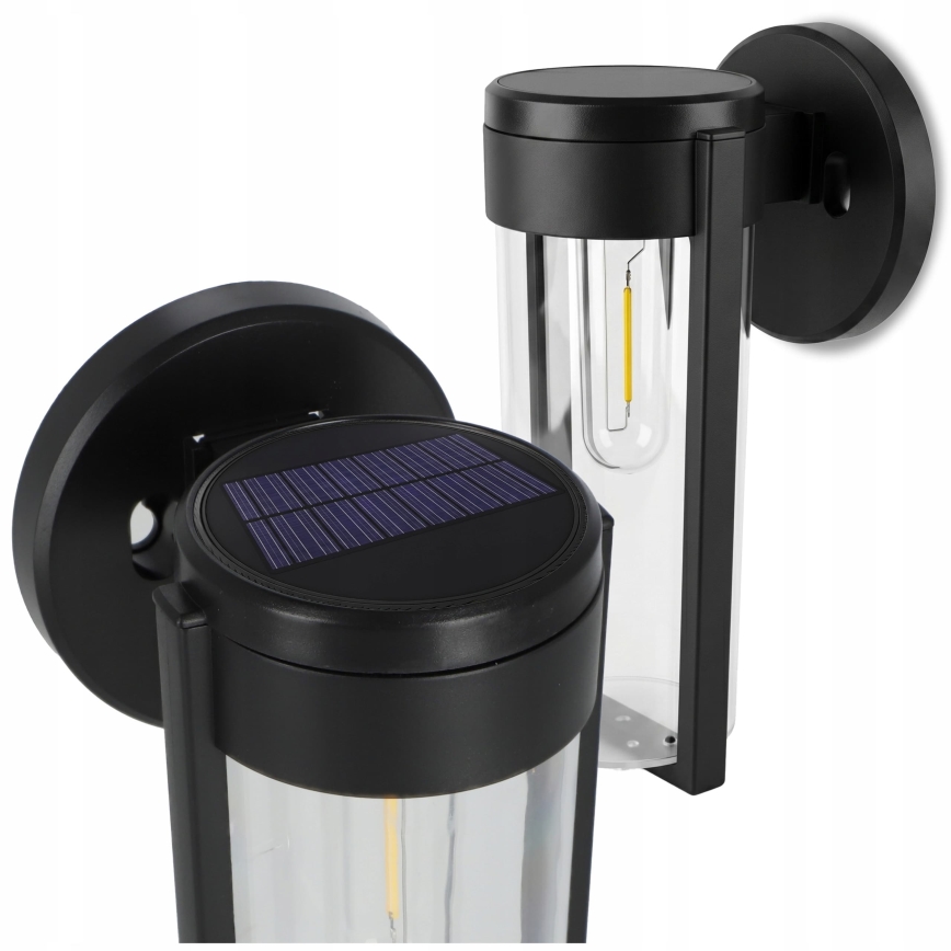 LED-aurinkoseinävalaisin LED/1W/3,7V 500 mAh IP65 musta