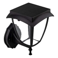 LED-aurinkoseinävalaisin LED/2W/3,7V 3000/6000K IP65 2200 mAh musta