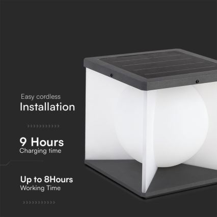 LED himmennettävä aurinkokäyttöinen seinävalaisin LED/8W/3,7V IP65 3000K 5200 mAh + kaukosäädin