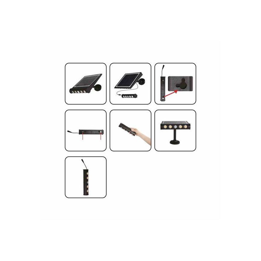 LED aurinkokennoseinävalaisin liiketunnistimella ja hämäräkytkimellä LED/8W/3,7V 4000 mAh 4000K IP65