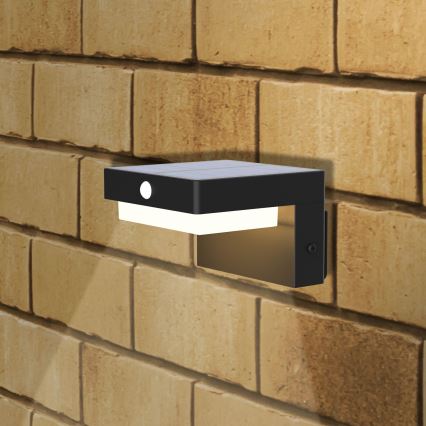 LED aurinkokennoseinävalaisin sensorilla MALI LED/4,5W/3,7V 2000 mAh IP44 musta