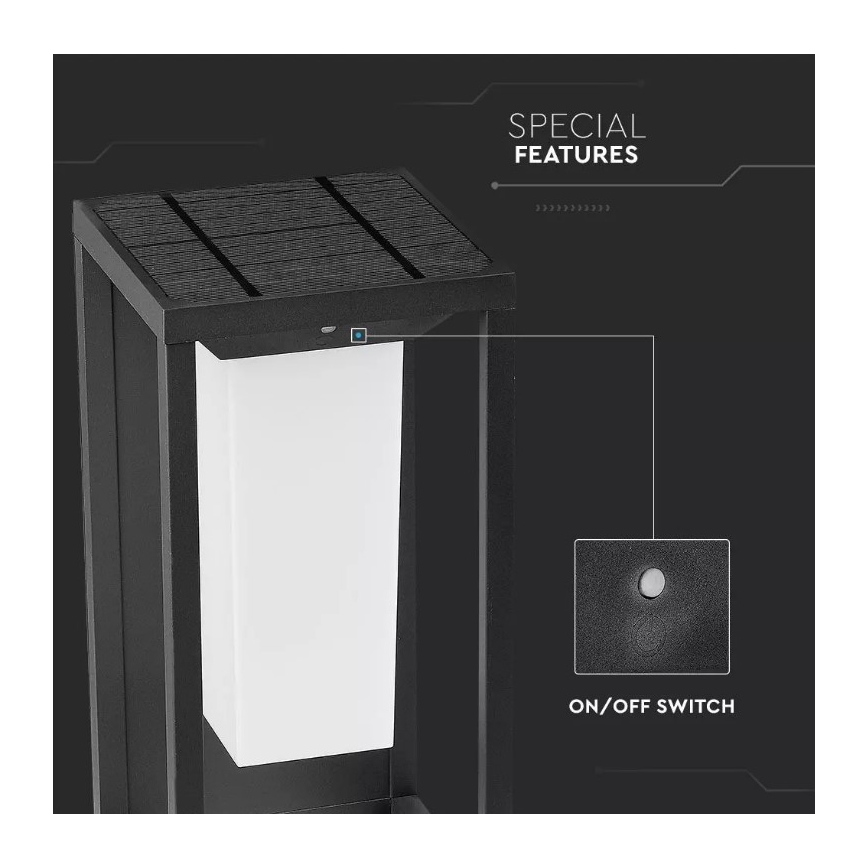 LED aurinkokennoseinävalaisin anturilla SAMSUNG CHIP LED/2W/3,7V IP65 2600 mAh