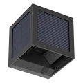 LED-aurinkoseinävalaisin tunnistimella LED/9W/3,7V 3000/4000/6000K IP65 2600 mAh musta