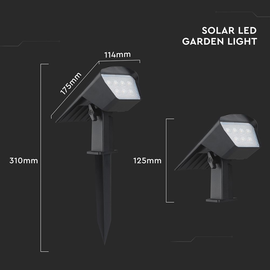 LED aurinkovalaisin 2-in-1 LED/1,3W/3,7V 3000/4000/6400K IP65 1200 mAh