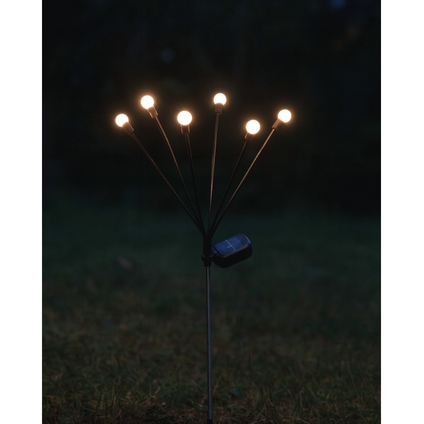 LED-aurinkovalaisin 6 x LED, 1,2 V, 300 mAh, IP44, musta