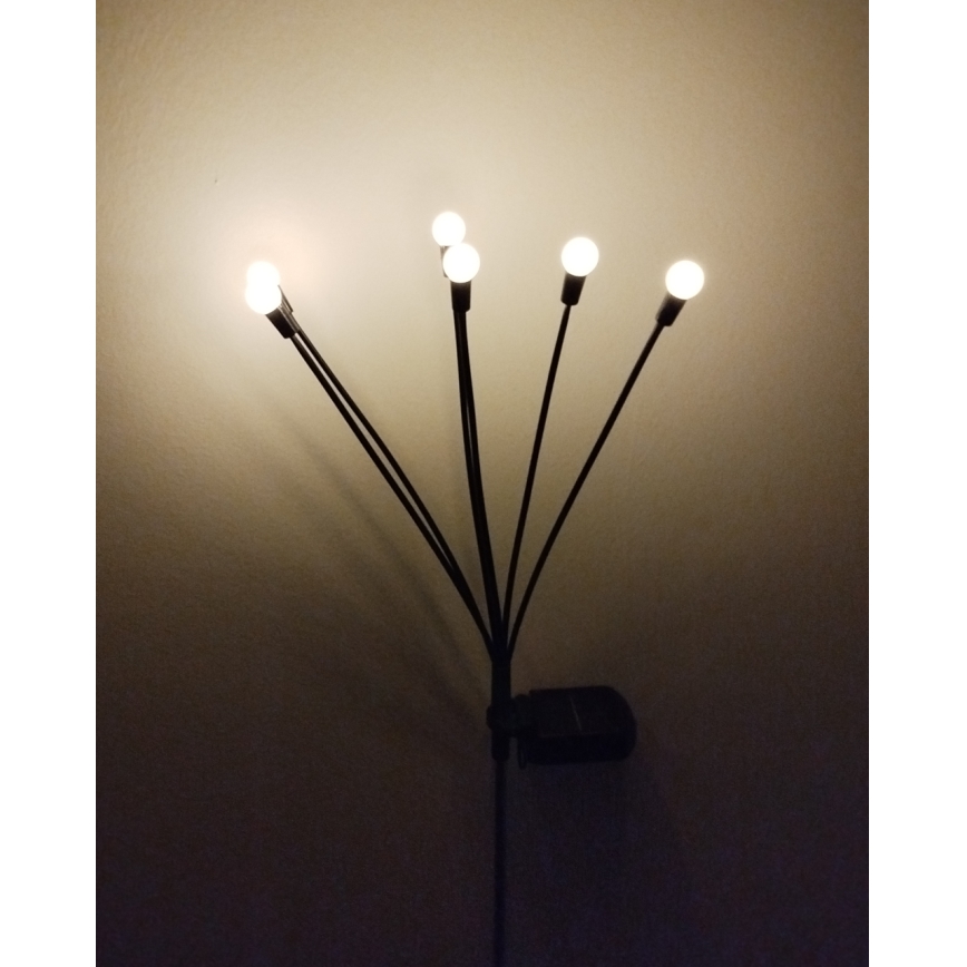 LED-aurinkovalaisin 6 x LED, 1,2 V, 300 mAh, IP44, musta