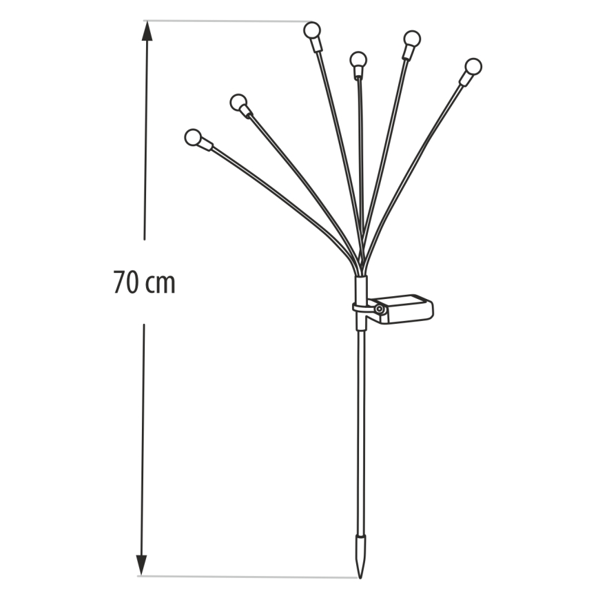LED-aurinkovalaisin 6 x LED, 1,2 V, 300 mAh, IP44, musta