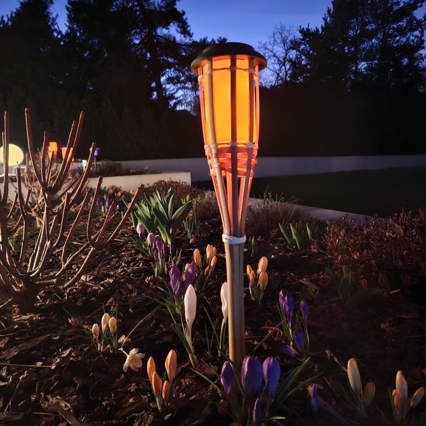LED-aurinkovalaisin BAMBOO LED/1,2V 150 mAh 1800K 56 cm IP44 beige