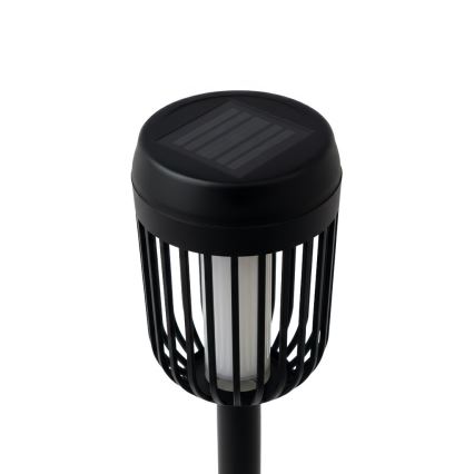 LED aurinkovalaisin FLAME LED/1,2V 100 mAh 1800K 37 cm IP44 musta