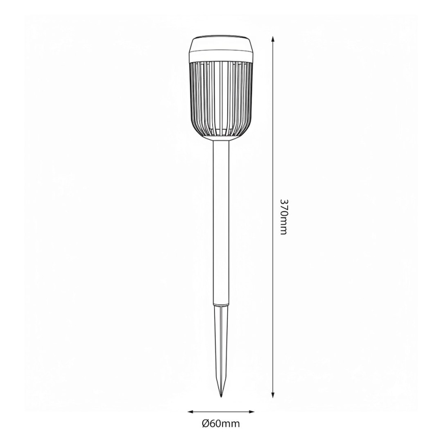 LED aurinkovalaisin FLAME LED/1,2V 100 mAh 1800K 37 cm IP44 musta