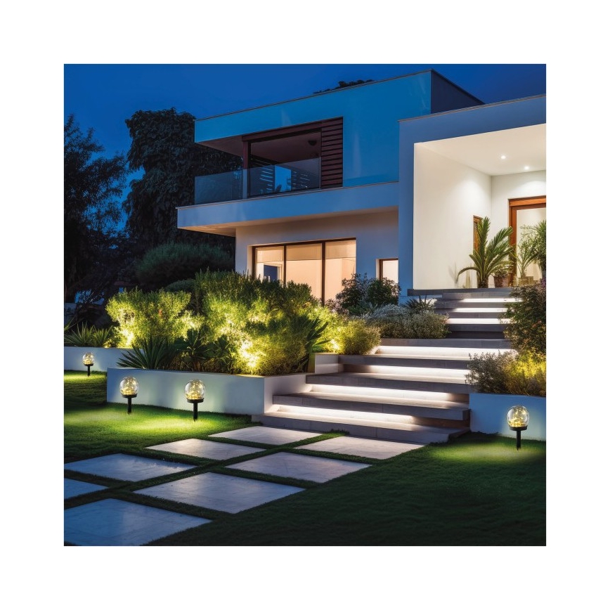 LED-aurinkovalaisin GLEAM LED/1,2V 3000K IP44 40 mAh läpinäkyvä/musta